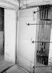 The airtight door supposedly put in place after the conversion to an air raid shelter, photo courtesy of Faurisson